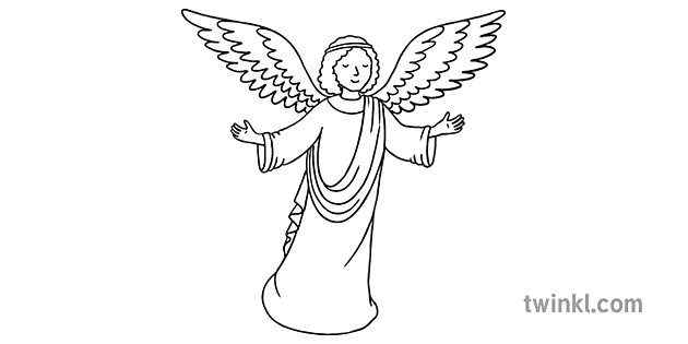 angel gabriel clip art black and white