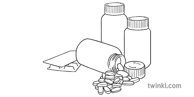 antibiotics bottle clipart black