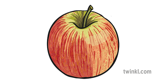 A colour illustration of an apple small. These Twinkl illustrations would be great for lessons on fruit and vegetables.