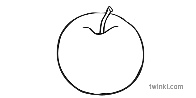 Apple Small Black And White 3 Ilustracao Twinkl