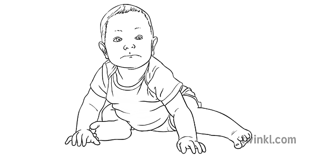 Bebe 5 Mois Assis Noir Et Blanc Illustration Twinkl Bebe 5 Mois Assis Noir Et Blanc Illustration Twinkl
