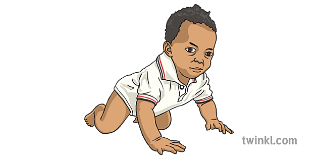 Baby 9 Months Crawling Illustration - Twinkl