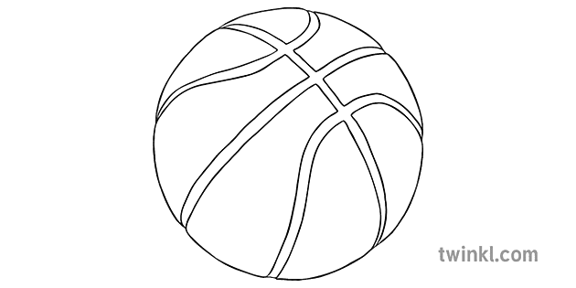 Basketball Black and White 1 Illustration - Twinkl
