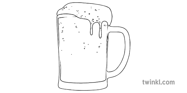 cerveza blanco y negro Illustration - Twinkl