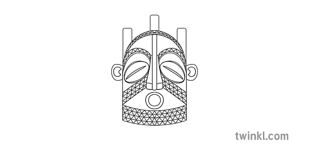 biombo mask black and white rgb ver 1 Illustration - Twinkl