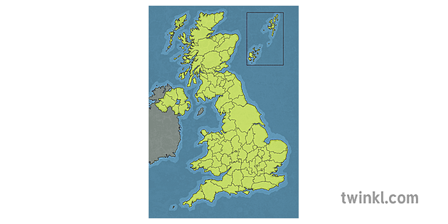 Blank Map Of Uk Counties Blank Uk Counties Map Illustration - Twinkl