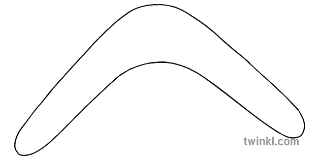 Bumerang Umriss schwarz weiß - Twinkl