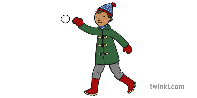 Boy Throwing A Snowball Illustration Twinkl