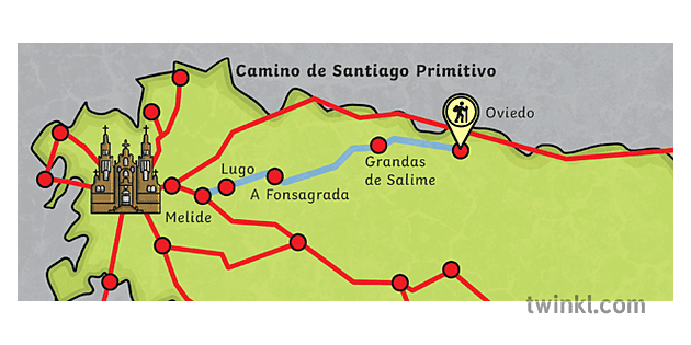 Camino De Santiago Primitivo Ver 1 Illustration - Twinkl