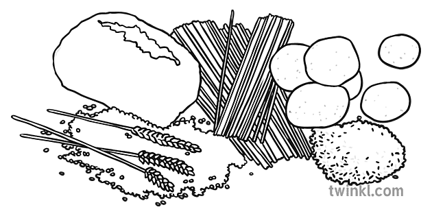 carboidratos preto e branco 1 Illustration - Twinkl