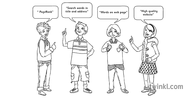 niños hablando blanco y negro 1 Illustration - Twinkl