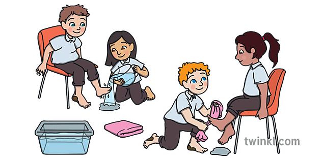 Children Washing Feet No Background Ver 1 Illustration - Twinkl