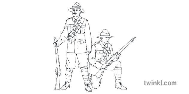 dibujos para colorear 2 soldados de nueva zelanda ver 1 2