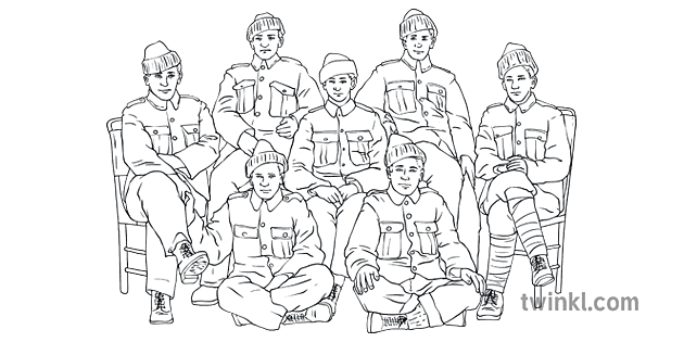 dibujos para colorear 5 soldados de terranova ver 1 Illustration - Twinkl