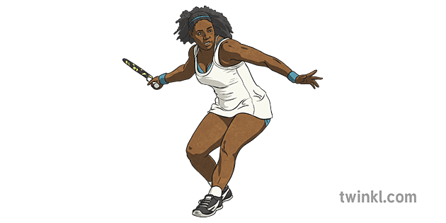 serena williams 1 jogadora de tênis Illustration - Twinkl