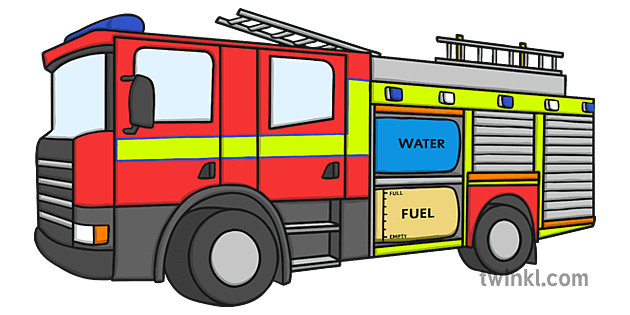 Fire Engine with Empty Fuel Tank - Twinkl