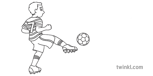 Football Player Taking a Free Kick No Background Black and White Rgb Ver 1