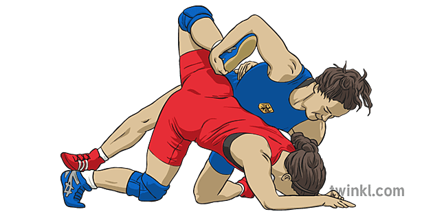 Freestyle Wrestling Alexandra Engelhardt and Mayelis Castillo Illustration - photo pic
