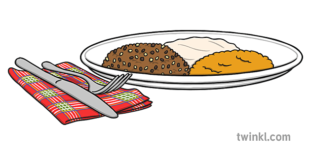 haggis neeps and tatties clipart house