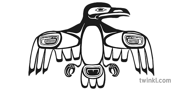 Haida Raven Black Areas Only Illustration - Twinkl