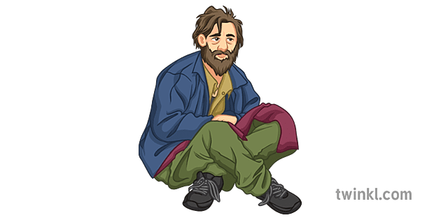 Homeless Man 1 Illustration - Twinkl