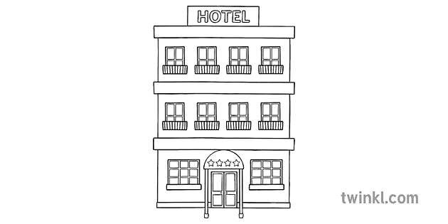 hotel blanco y negro 3 Illustration - Twinkl