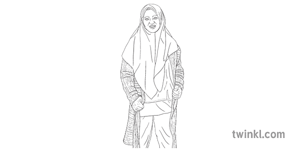 インドネシア 女の子 身に着けている ヒジャーブ 黒と白