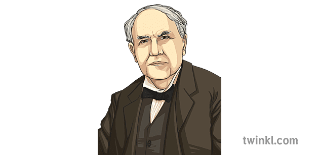 Inventor Thomas Edison Illustration Twinkl