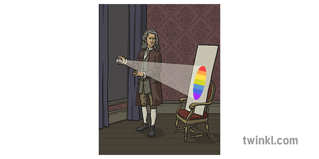 Isaac Newton Doing Experiment Illustration - Twinkl