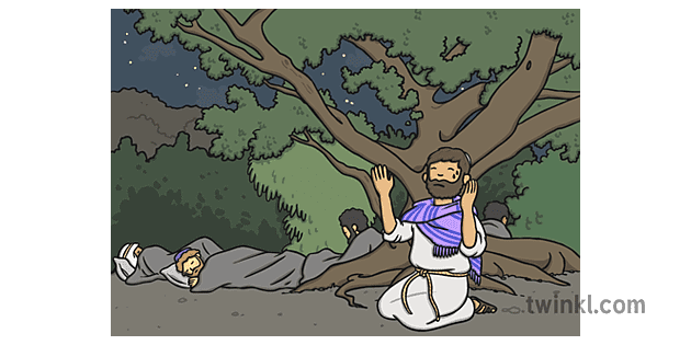 Jesus Praying in the Garden - Twinkl