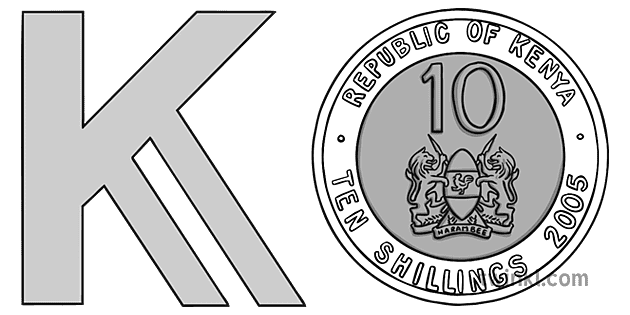 Kenyan Schilling Schwarz Wei Illustration Twinkl kenyan-schilling-schwarz-wei-illustration-twinkl