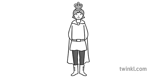 King From Rumpelstiltskin Black And White Illustration Twinkl 7151