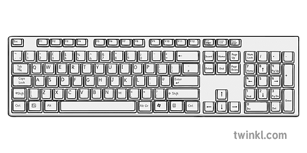 computer keyboard coloring page