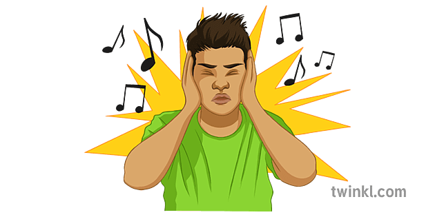 Loud Sounds Covering Ears Illustration - Twinkl