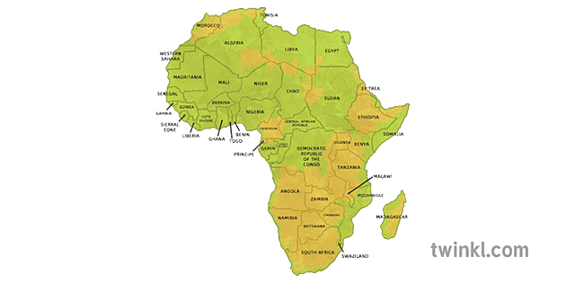 Afrikan kartta Illustration - Twinkl