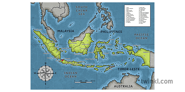 Map Of Indonesia Provinces Ver 1 - Twinkl