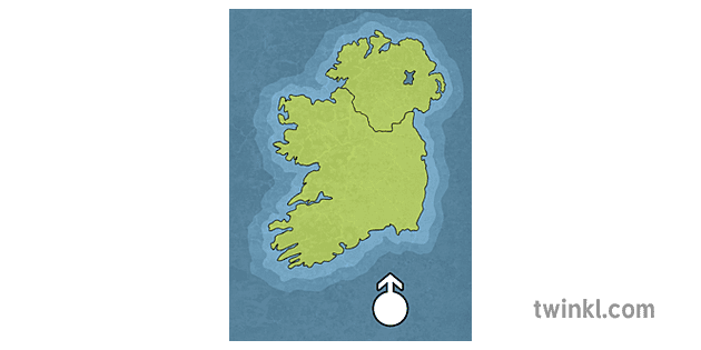 Irlannin kartta etelä tuuli - Twinkl