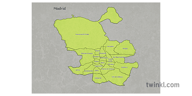 map of madrid areas ver 1 Illustration - Twinkl