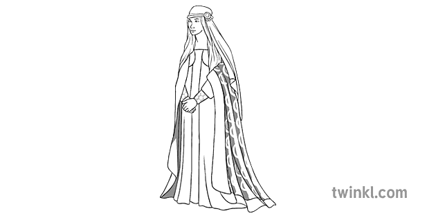 Margaret Maid Of Norway Black White Illustration Twinkl