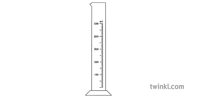 Measuring Cylinder Black and White 1 Illustration - Twinkl