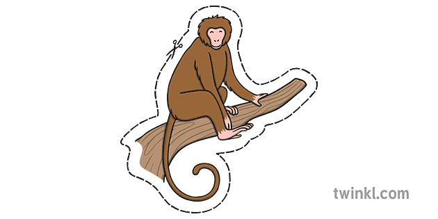 Monkey Cut out Illustration - Twinkl