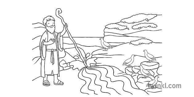 moses story 12 schwarz weiß - Twinkl