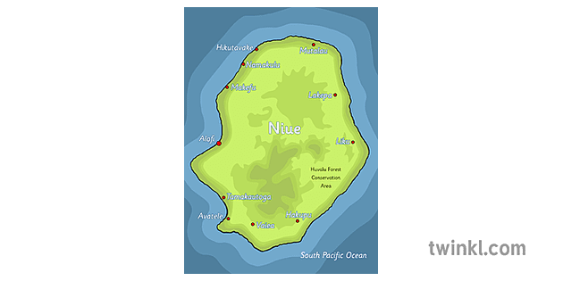 Niue Map Illustration Twinkl