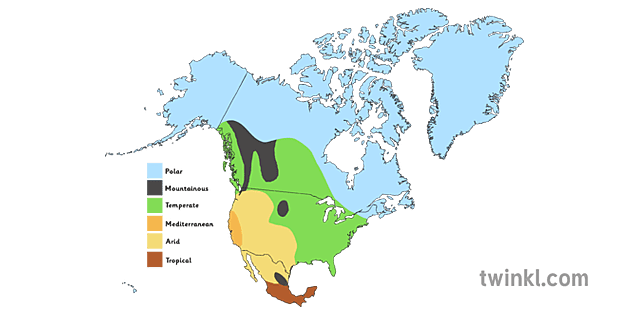 North American Climate Map - Twinkl