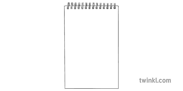 Notepad Paper Black And White Illustration Twinkl