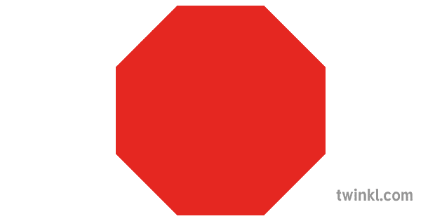 Octagon Red Illustration Twinkl