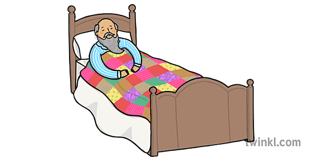 Old Man In Bed Illustration Twinkl Old Man In Bed
