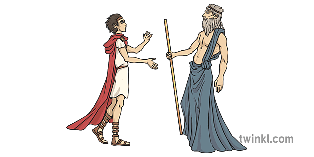 Orpheus talking to Hades the Greek God of the Underworld