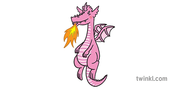 ピンク ドラゴン 吹く 火 Ver 1 Illustration Twinkl