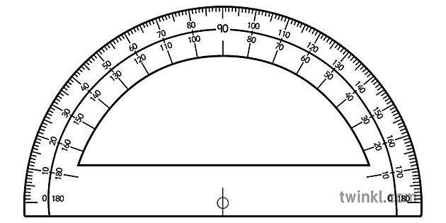 protractor angle finder detailed black and white 1 illustration twinkl